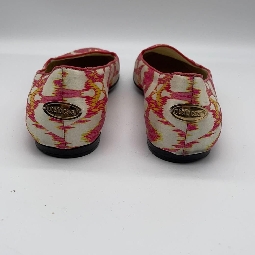 Roberto Cavalli  Ballet Flats Pink Yellow signed name on side Size 36 - Picture 6 of 11